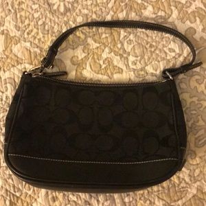 Classic Black Monogram Canvas Coach Bag